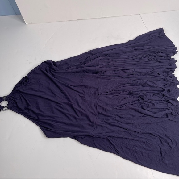 Free People Francesca One Shoulder Dress Midi Navy Blue Size Medium NWT - Picture 6 of 11